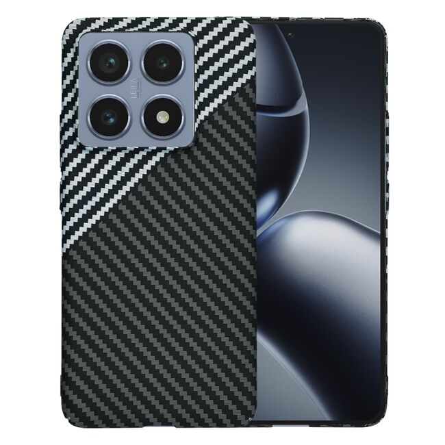 Husa pentru  Xiaomi 14T Pro CarbonFiber UltraSlim, Lightweight, gri