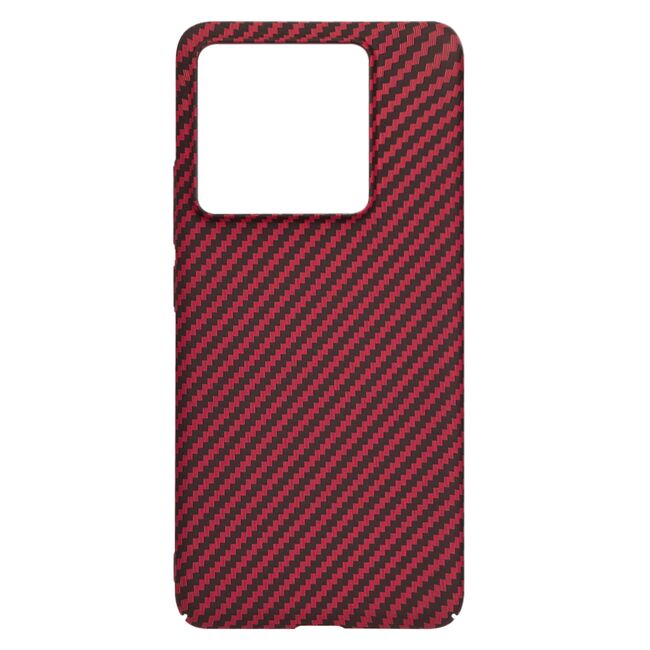Husa pentru  Xiaomi 14T Pro CarbonFiber UltraSlim, Lightweight, rosu
