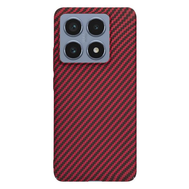 Husa pentru  Xiaomi 14T Pro CarbonFiber UltraSlim, Lightweight, rosu