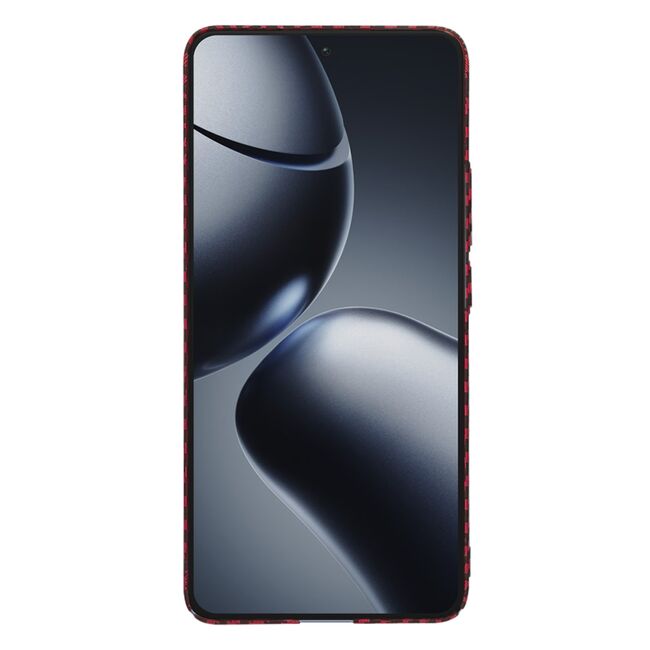 Husa pentru  Xiaomi 14T Pro CarbonFiber UltraSlim, Lightweight, rosu