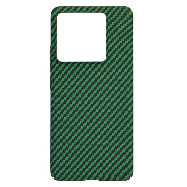 Husa pentru  Xiaomi 14T Pro CarbonFiber UltraSlim, Lightweight, verde