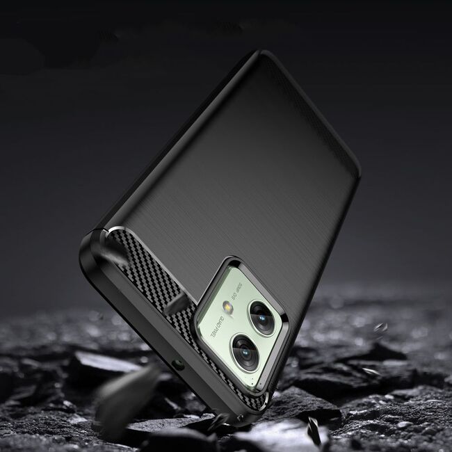 Husa pentru Motorola Moto G55 Carbon Liquid Silicone, negru