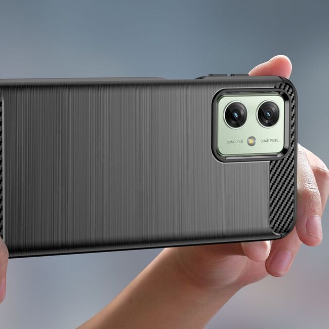 Husa pentru Motorola Moto G55 Carbon Liquid Silicone, negru