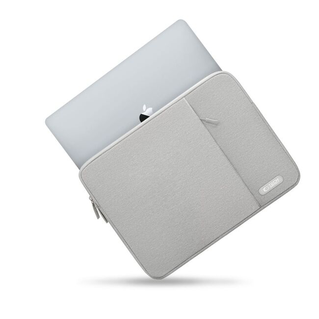 Husă Laptop Slim Business 15-16" – Design Elegant, Protecție Completă, Compartiment Accesorii, Ideală pentru MacBook, Lenovo, ASUS, HP, Dell, gri