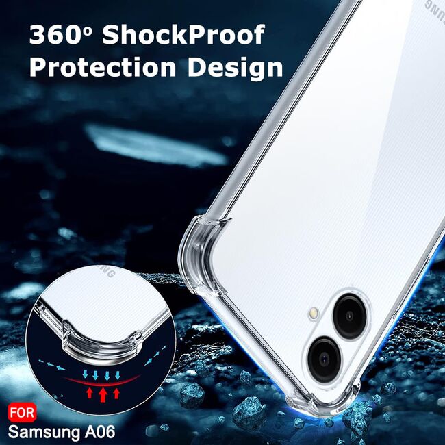 Husa pentru  Samsung Galaxy A06 Slim Anti-Shock 1.5mm reinforced 4 corners, Transparent