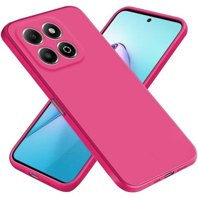 Husa pentru  Honor 200 Smart Liquid Silicone, subțire, captusita cu microfibra, anti amprentă, protectie cameră foto, fucsia