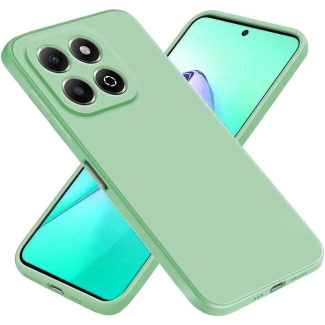 Husa pentru  Honor 200 Smart Liquid Silicone, subțire, captusita cu microfibra, anti amprentă, protectie cameră foto, verde