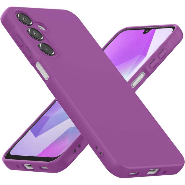 Husa pentru  Samsung Galaxy A16 Liquid Silicone, subțire, captusita cu microfibra, anti amprentă, protectie cameră foto, mov
