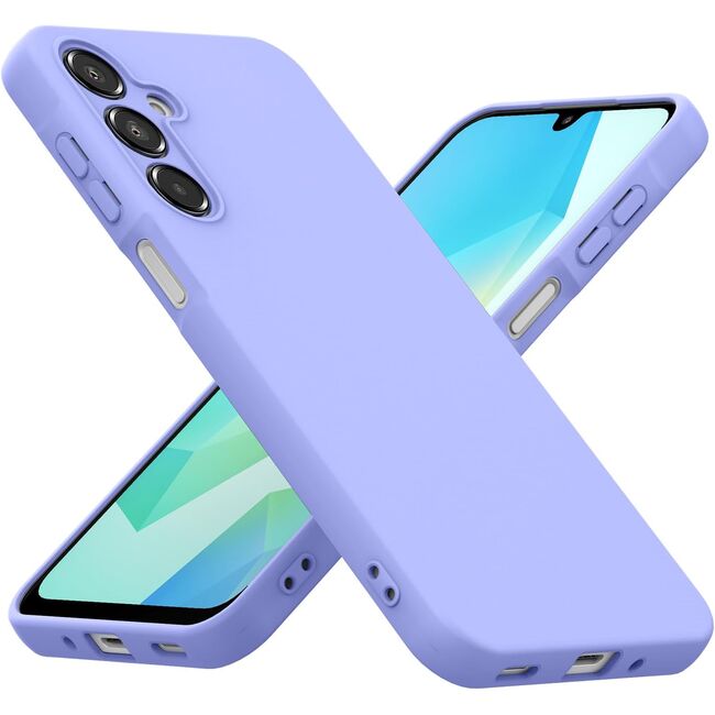 Husa pentru  Samsung Galaxy A16 Liquid Silicone, subțire, captusita cu microfibra, anti amprentă, protectie cameră foto, lavanda
