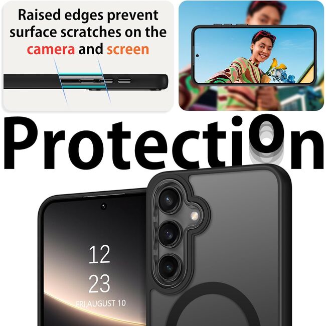 Husa pentru  Samsung Galaxy S24 FE cu MagSafe, Ghost Series, frosted - negru