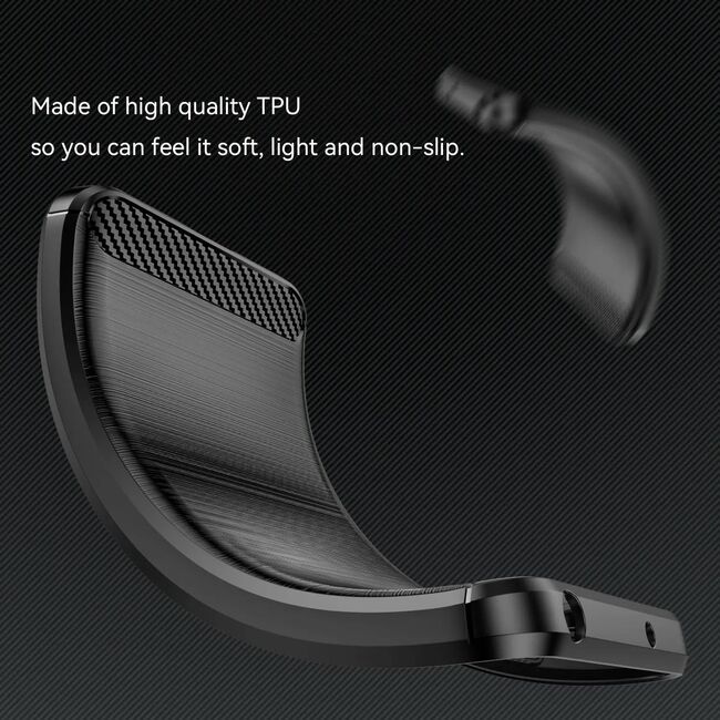 Husa pentru Xiaomi Redmi Note 14 Pro+ Plus Carbon Liquid Silicone, negru