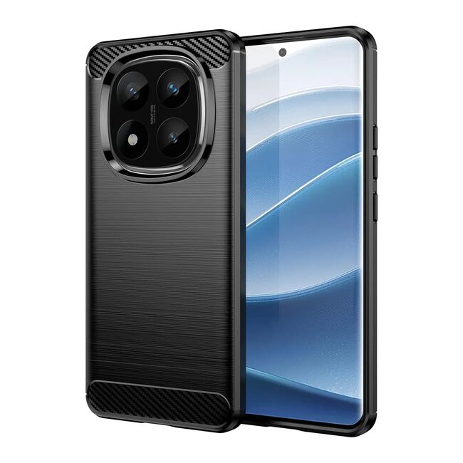 Husa pentru Xiaomi Redmi Note 14 Pro+ Plus Carbon Liquid Silicone, negru