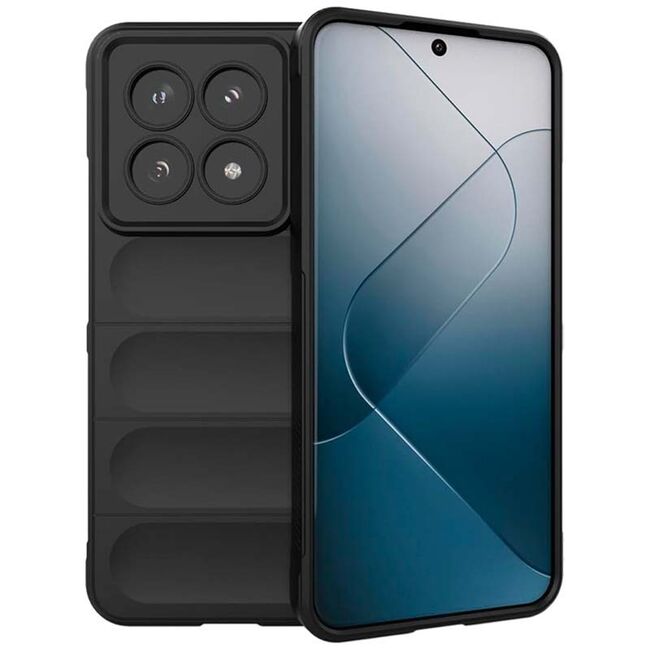 Husa pentru  Xiaomi 14T Pro Liquid Silicone, Microfibre Lining, Non-Slip Airbag Design, negru