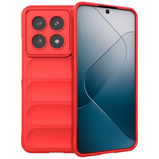 Husa pentru  Xiaomi 14T Pro Liquid Silicone, Microfibre Lining, Non-Slip Airbag Design, rosu