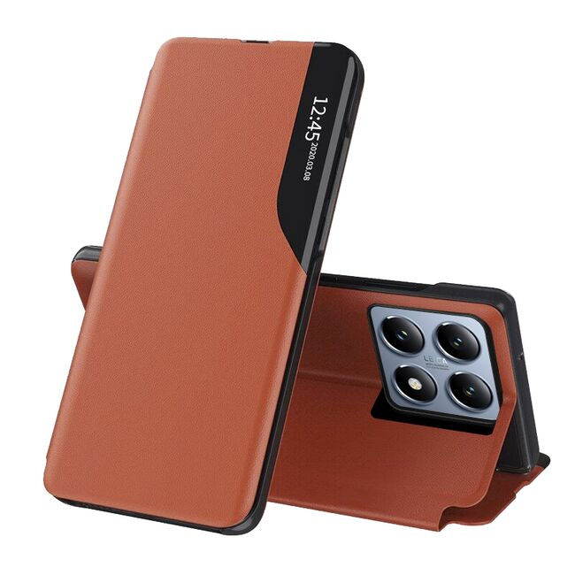 Husa pentru  Xiaomi 14T Pro tip carte, Smart View, portocaliu