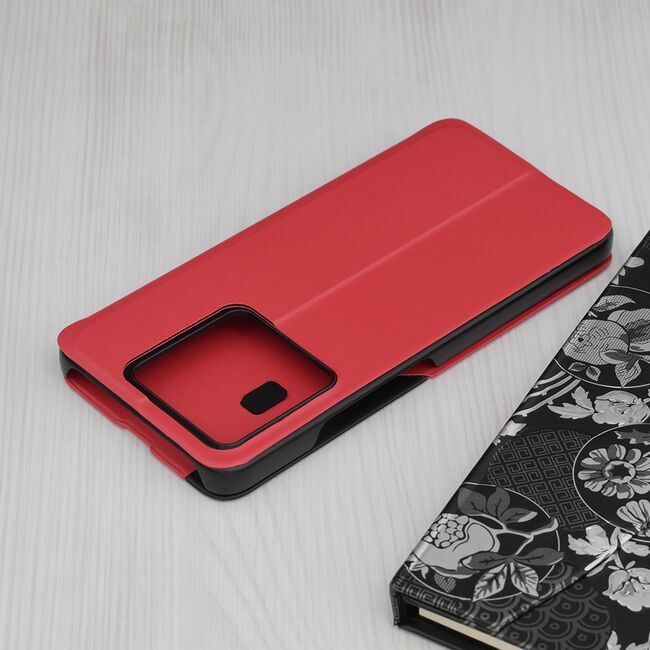 Husa pentru  Xiaomi 14T tip carte, Smart View, rosu