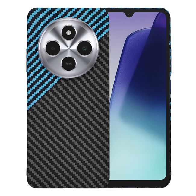 Husa pentru  Xiaomi Redmi 14C CarbonFiber UltraSlim, Lightweight, albastru inchis