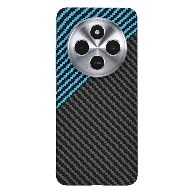Husa pentru  Xiaomi Redmi 14C CarbonFiber UltraSlim, Lightweight, albastru inchis