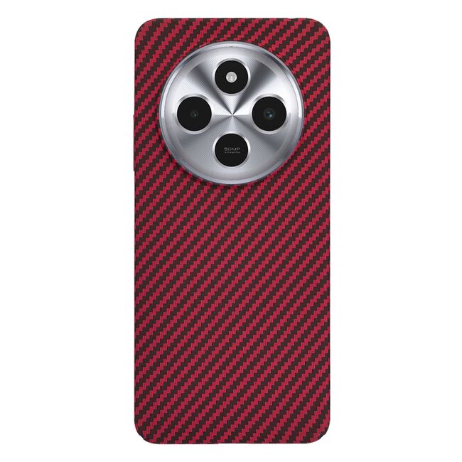 Husa pentru  Xiaomi Redmi 14C CarbonFiber UltraSlim, Lightweight, rosu