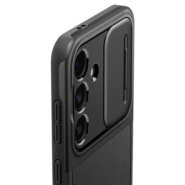 Husa premium pentru  Samsung Galaxy S24 FE Spigen - Optik Armor - Negru