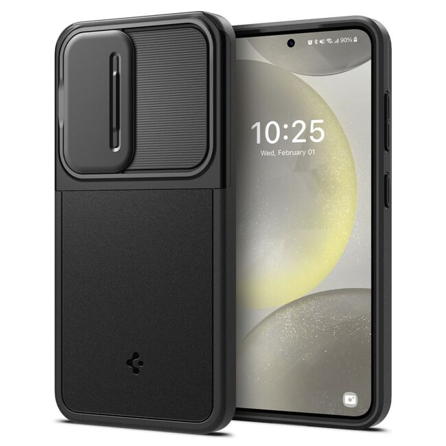 Husa premium pentru  Samsung Galaxy S24 FE Spigen - Optik Armor - Negru