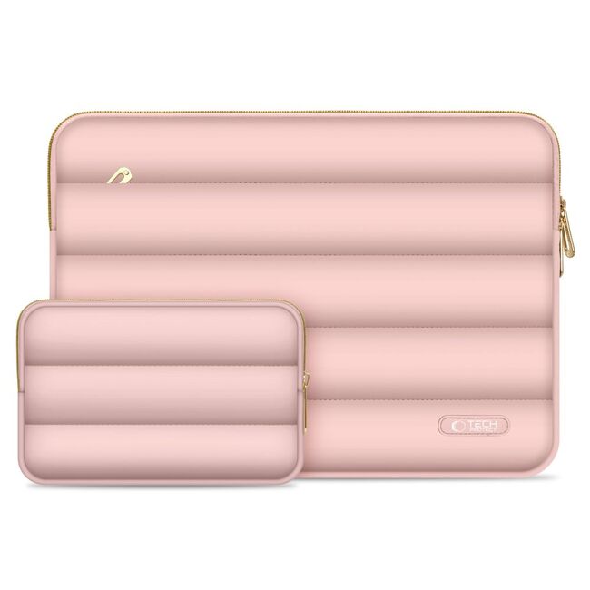 Set Elegant Tech-Protect Puffy: Husa Premium pentru Laptop 13-14 și Husa Accesorii, Protecție Deosebită, Design Rafinats, compatibila Macbook, Lenovo, Microsoft, Acer, HP, Asus, rose