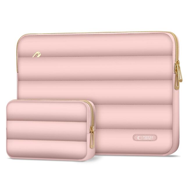 Set Elegant Tech-Protect Puffy: Husa Premium pentru Laptop 13-14 și Husa Accesorii, Protecție Deosebită, Design Rafinats, compatibila Macbook, Lenovo, Microsoft, Acer, HP, Asus, rose