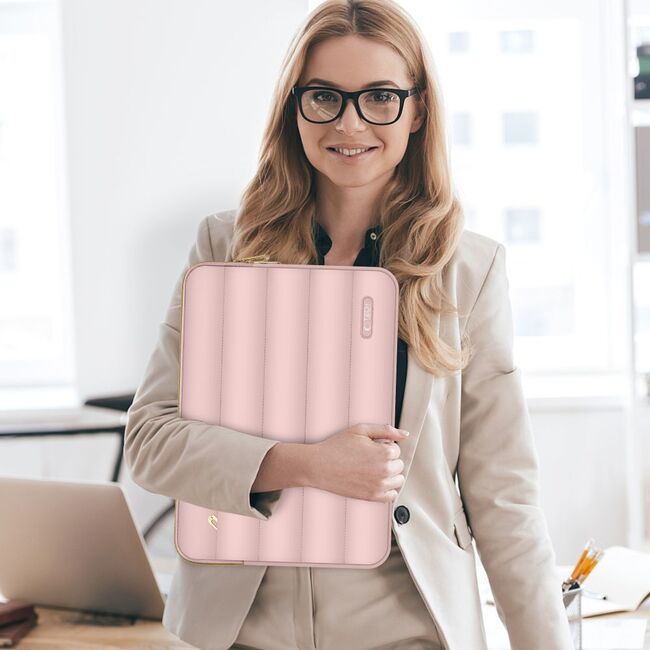 Set Elegant Tech-Protect Puffy: Husa Premium pentru Laptop 13-14 și Husa Accesorii, Protecție Deosebită, Design Rafinats, compatibila Macbook, Lenovo, Microsoft, Acer, HP, Asus, rose