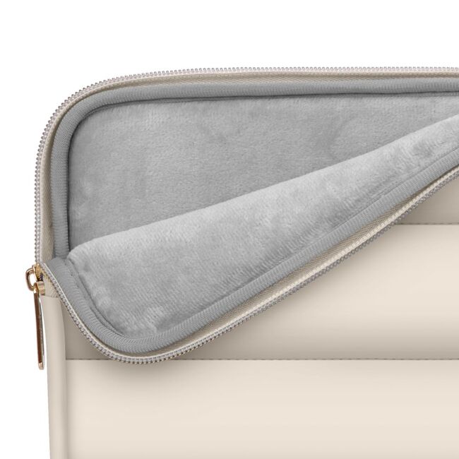 Set Elegant Tech-Protect Puffy: Husa Premium pentru Laptop 13-14 și Husa Accesorii, Protecție Deosebită, Design Rafinats, compatibila Macbook, Lenovo, Microsoft, Acer, HP, Asus, bej