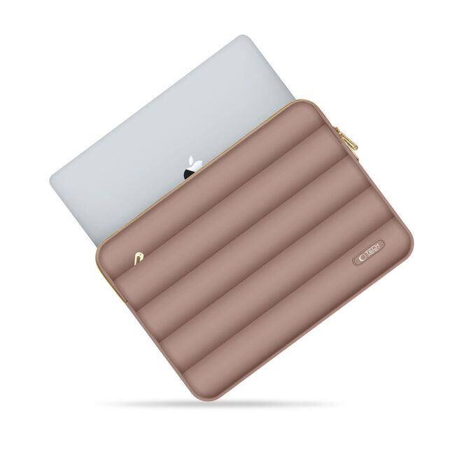 Set Elegant Tech-Protect Puffy: Husa Premium pentru Laptop 13-14 și Husa Accesorii, Protecție Deosebită, Design Rafinats, compatibila Macbook, Lenovo, Microsoft, Acer, HP, Asus, maro