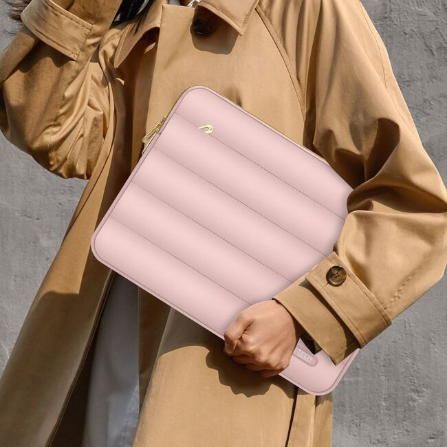 Set Elegant Tech-Protect Puffy: Husa Premium pentru Laptop 15-16 și Husa Accesorii, Protecție Deosebită, Design Rafinats, compatibila Macbook, Lenovo, Microsoft, Acer, HP, Asus, rose