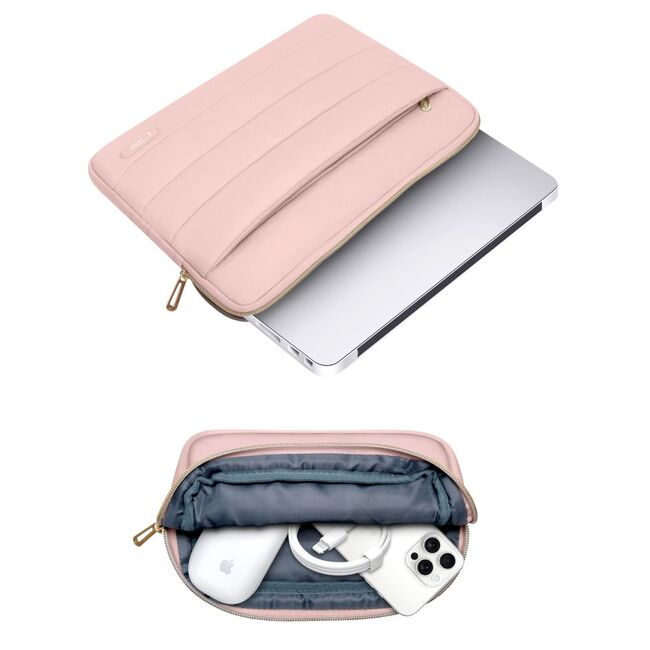 Set Elegant Tech-Protect Puffy: Husa Premium pentru Laptop 15-16 și Husa Accesorii, Protecție Deosebită, Design Rafinats, compatibila Macbook, Lenovo, Microsoft, Acer, HP, Asus, rose