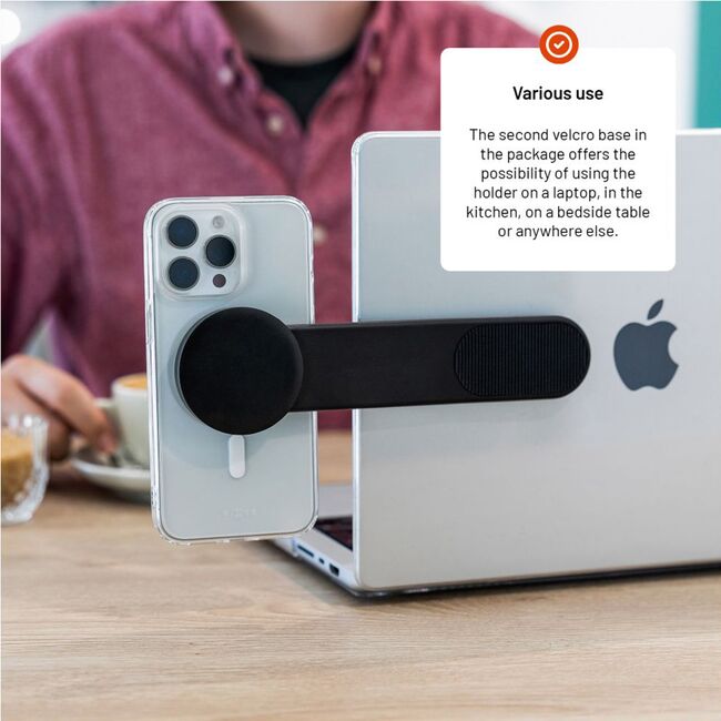 Suport telefon auto flexibil, cu magnet MagSafe Compatible, Flexible Design, Fixed, negru, FIXMFP-BK