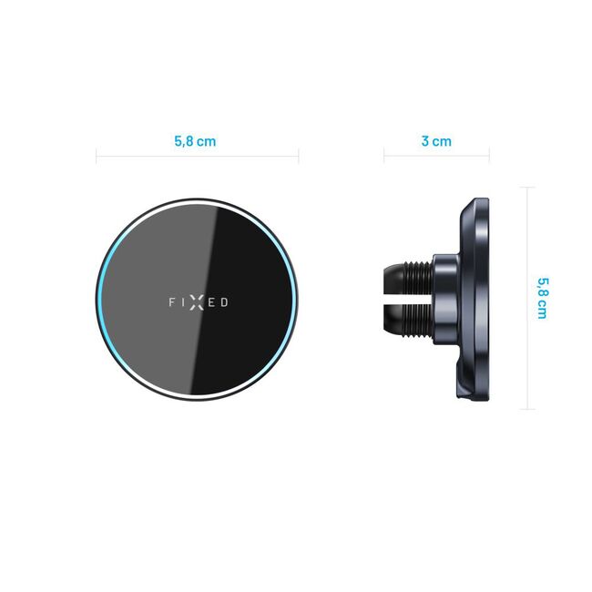 Suport auto cu incarcare wireless 15W Fixed, negru, FIXMRO-BK