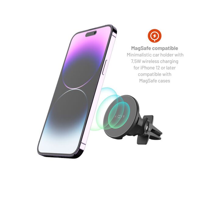 Suport auto cu incarcare wireless 15W Fixed, negru, FIXMRO-BK