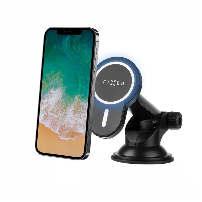 Suport telefon auto cu incarcare wireless 15W Fixed, FIXMCLI-XL-BK