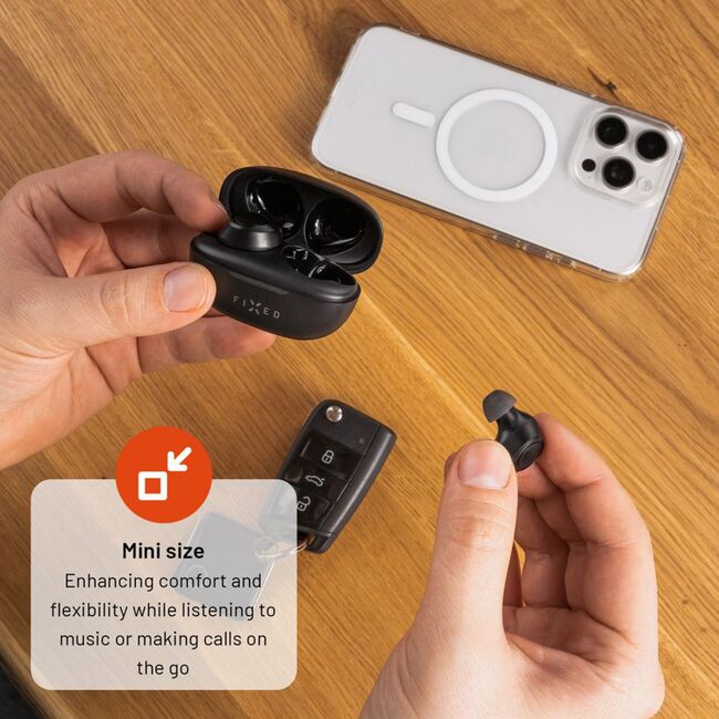 Casti True Wireless in-ear Bluetooth Fixed, negru, FIXBDS-BK