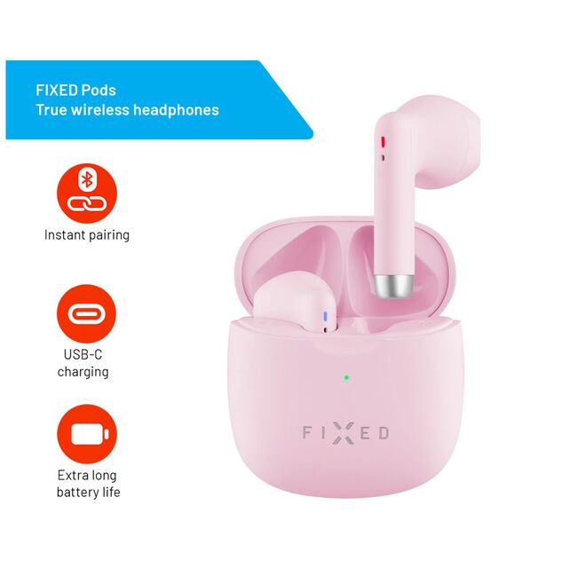 Casti Bluetooth True Wireless half-in-ear Fixed, roz, FIXPDS-PI
