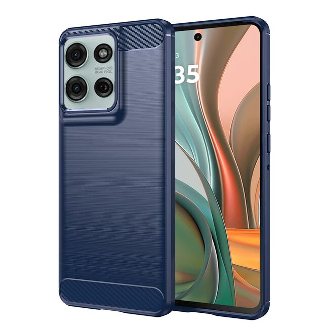 Husa pentru Motorola Moto G75 Carbon Liquid Silicone, albastru