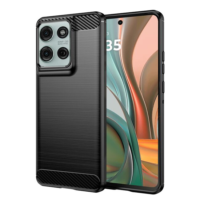 Husa pentru Motorola Moto G75 Carbon Liquid Silicone, negru