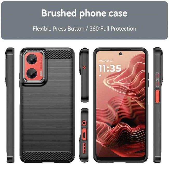 Husa pentru Motorola Moto G75 Carbon Liquid Silicone, negru