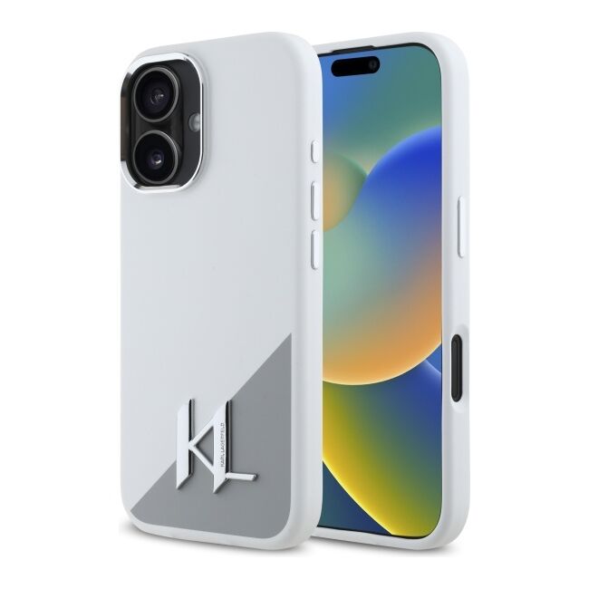 Husa premium pentru  iPhone 16 Karl Lagerfeld superior quality - Gri