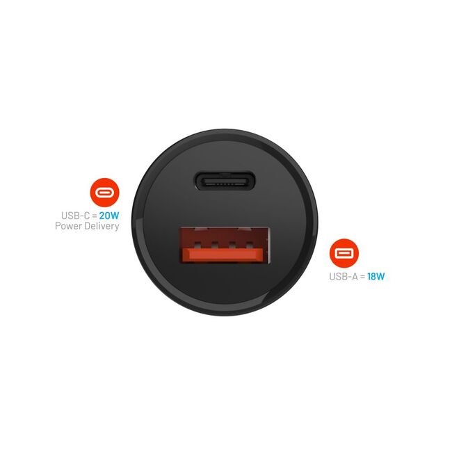 Incarcator auto bricheta tip C Fixed, USB, 20W, FIXCC20N-CU-BK