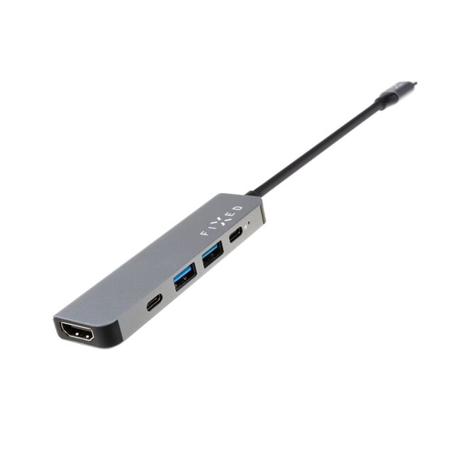 Hub Type-C, 2 x USB, HDMI 4K, 100W Fixed, gri, FIXHU-MN-GR