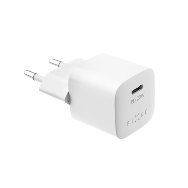 Mini incarcator de priza Type-C Fixed, PD 20W, FIXC20M-C-WH, alb