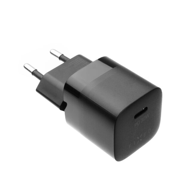 Mini incarcator de priza Type-C Fixed, PD 30W, FIXC30M-C-BK, negru