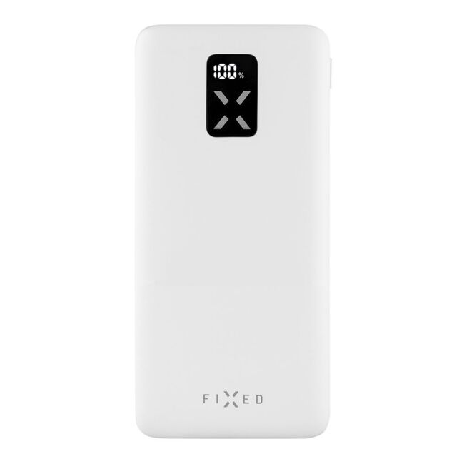 Baterie externa Powerbank 2x USB, Type-C, 20W, 10000 mAh, LCD Display, Fixed, alb, FIXZEN-10-WH