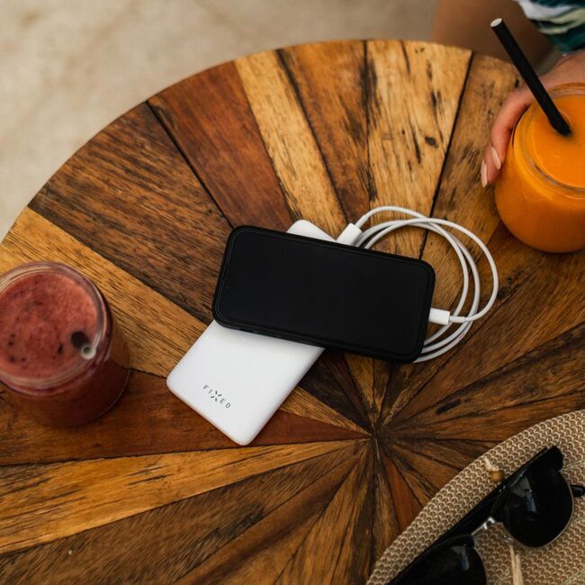 Baterie externa Powerbank 2x USB, Type-C, 20W, 10000 mAh, LCD Display, Fixed, alb, FIXZEN-10-WH