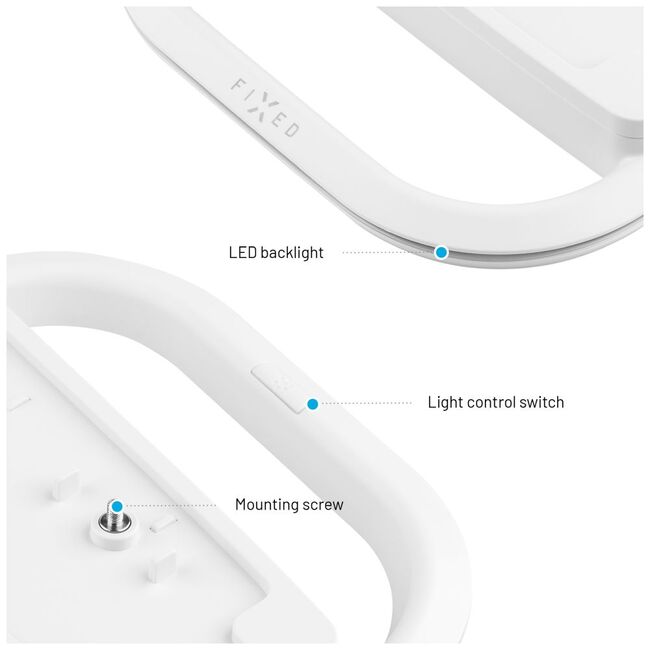 Suport PS5 / PS5 Slim cu LED Fixed, alb, FIXPS5-ST-WH