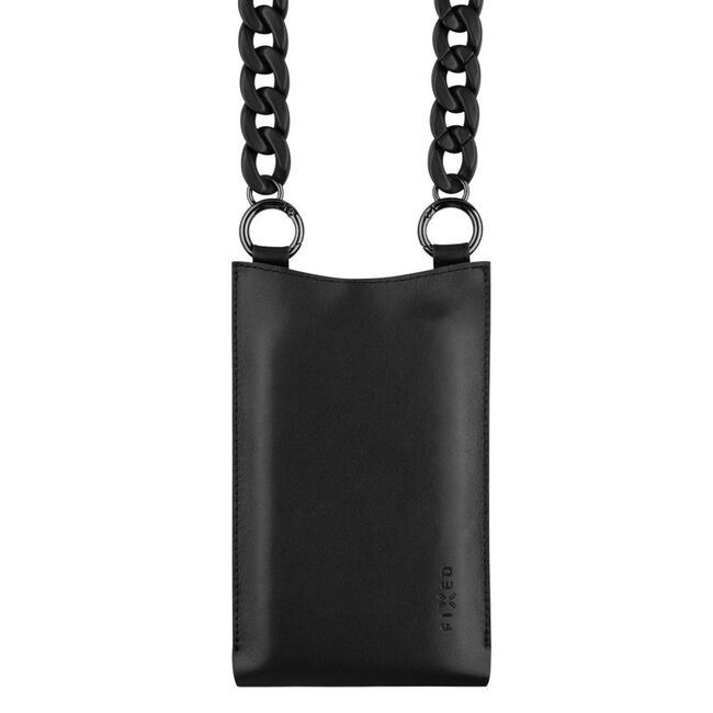 Husa piele telefon 7" Fixed Venezia, negru, FIXVEN-BK
